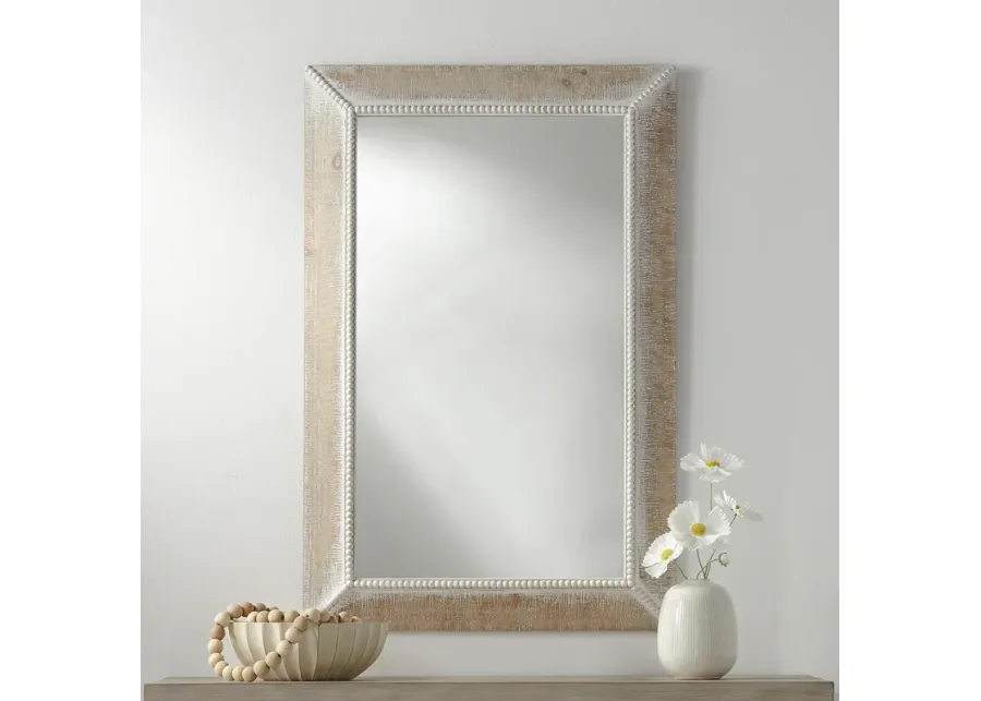 Amberly Gray and White-Washed 23 3/4" x 36 1/4" Wall Mirror