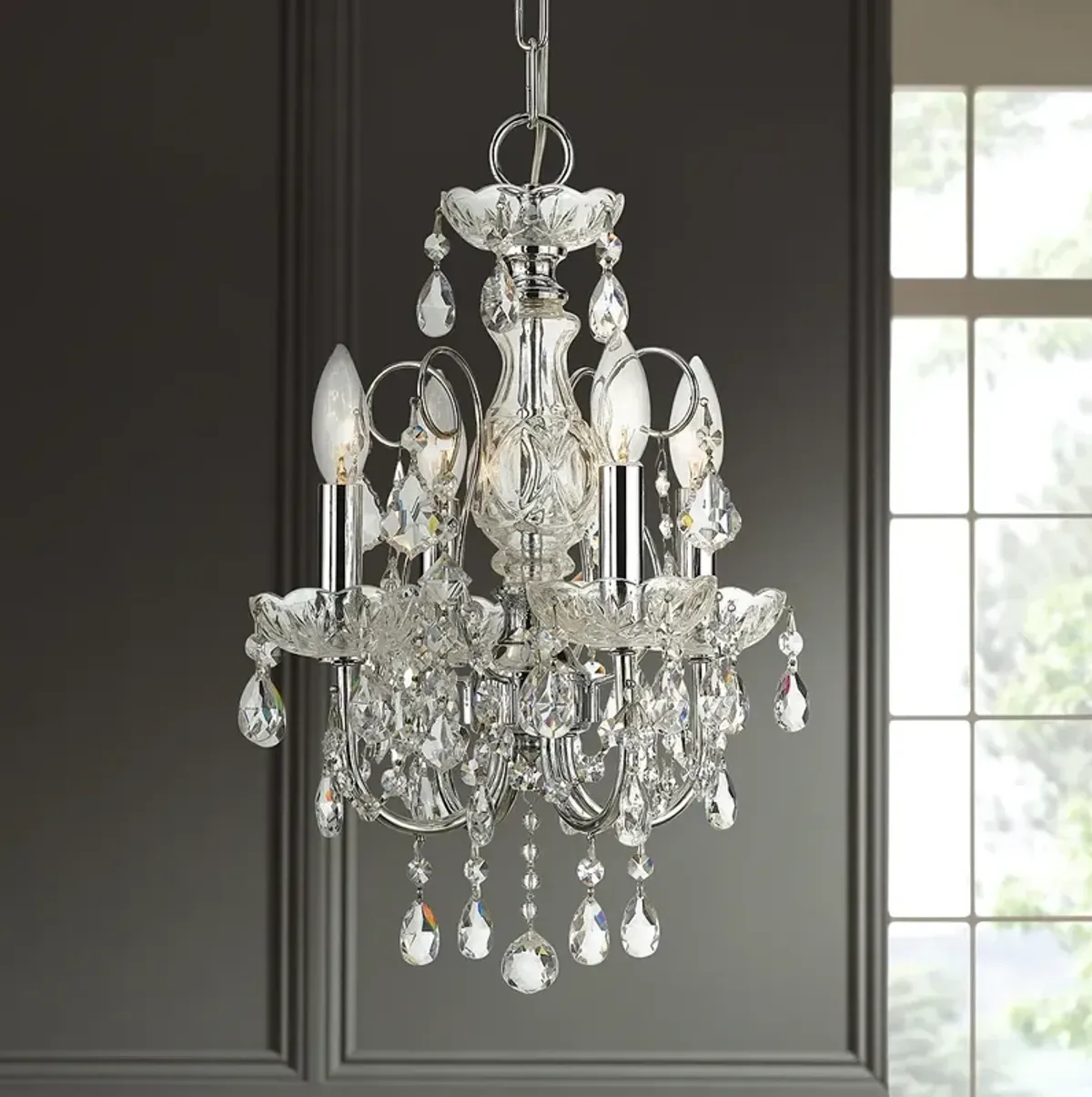 Crystorama Imperial 12" Wide 4-Light Traditional Crystal Chandelier