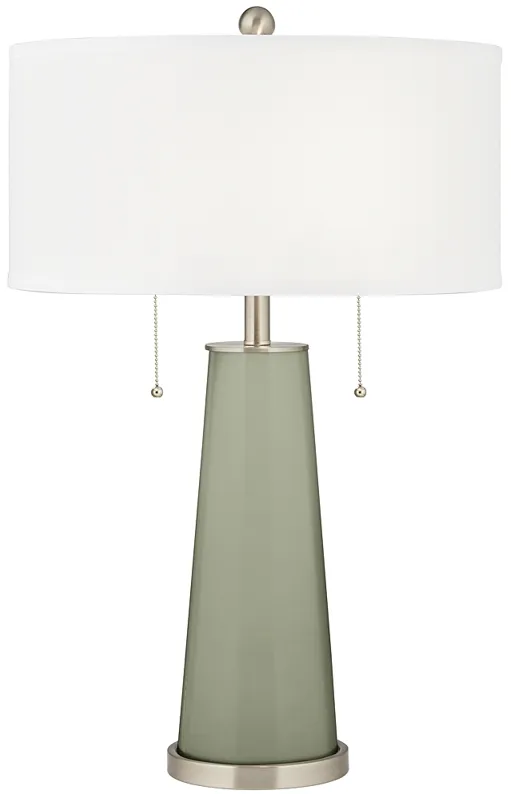 Color Plus Peggy 29 3/4" Evergreen Fog Green Glass Table Lamp