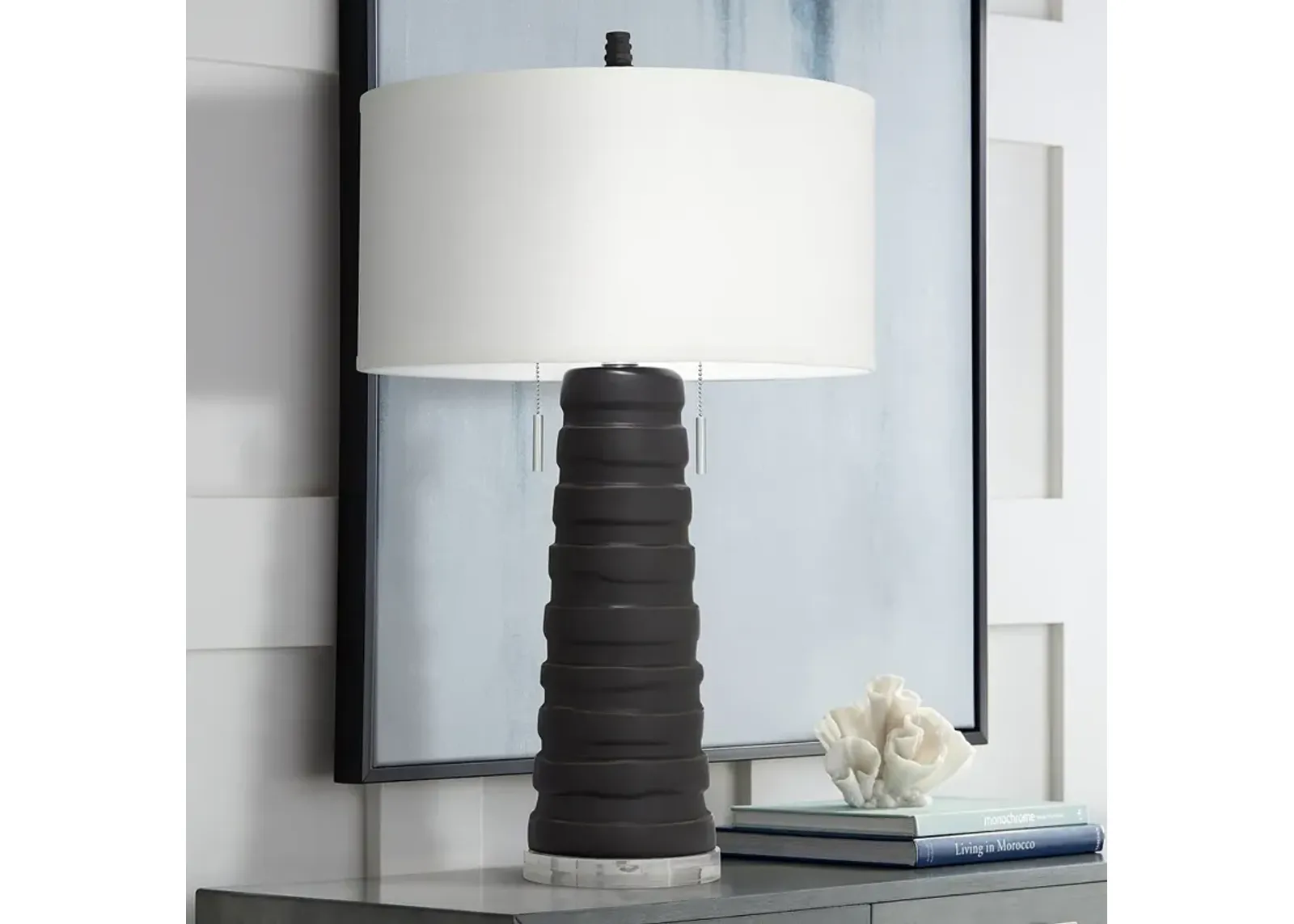 Pacific Coast Lighting Matinee 31" Modern Black Column Table Lamp