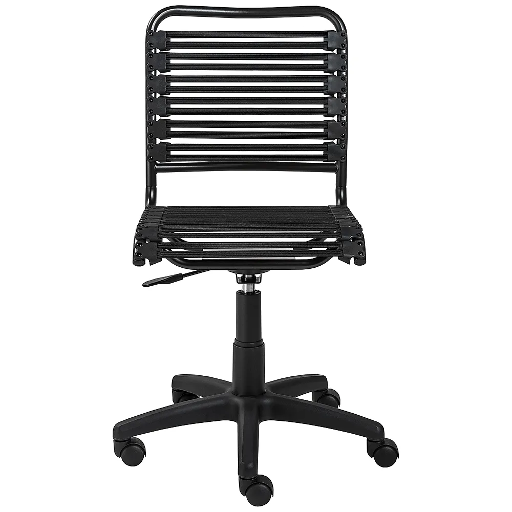 Allison Black and Steel Swivel Low Back Office Chair