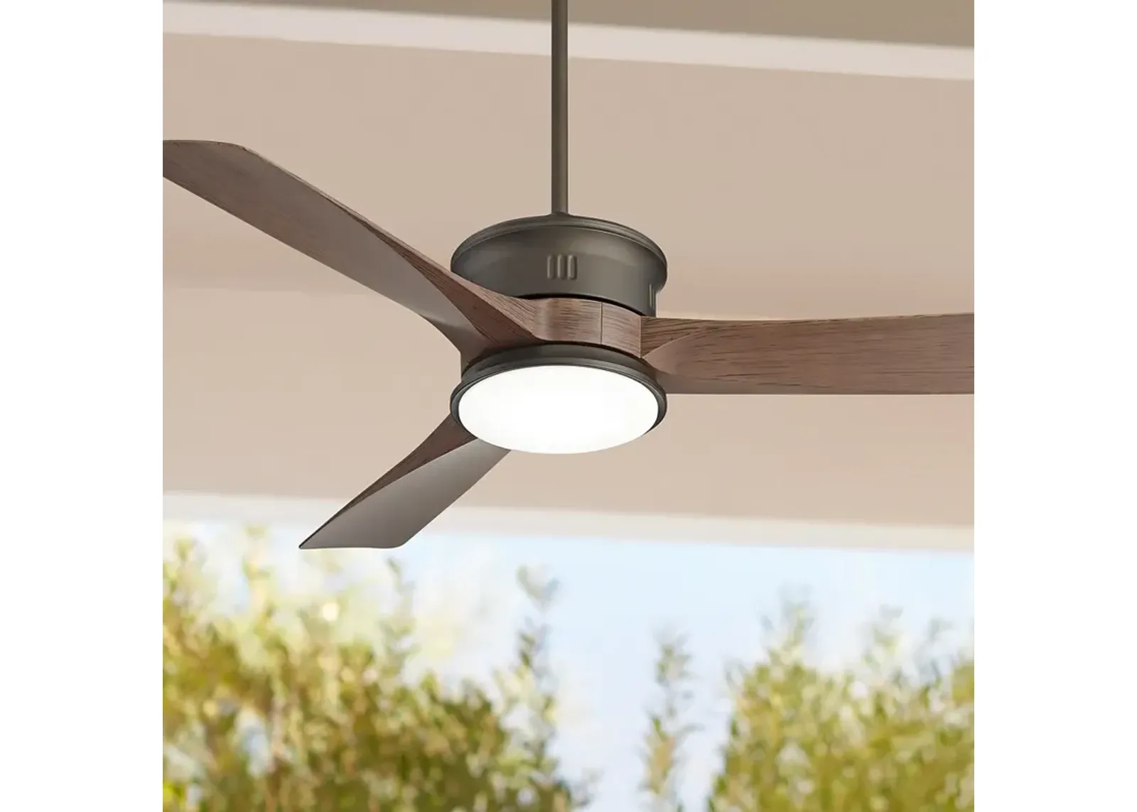 54" Casa Vieja Key West Bronze Wet Outdoor LED Ceiling Fan with Remote