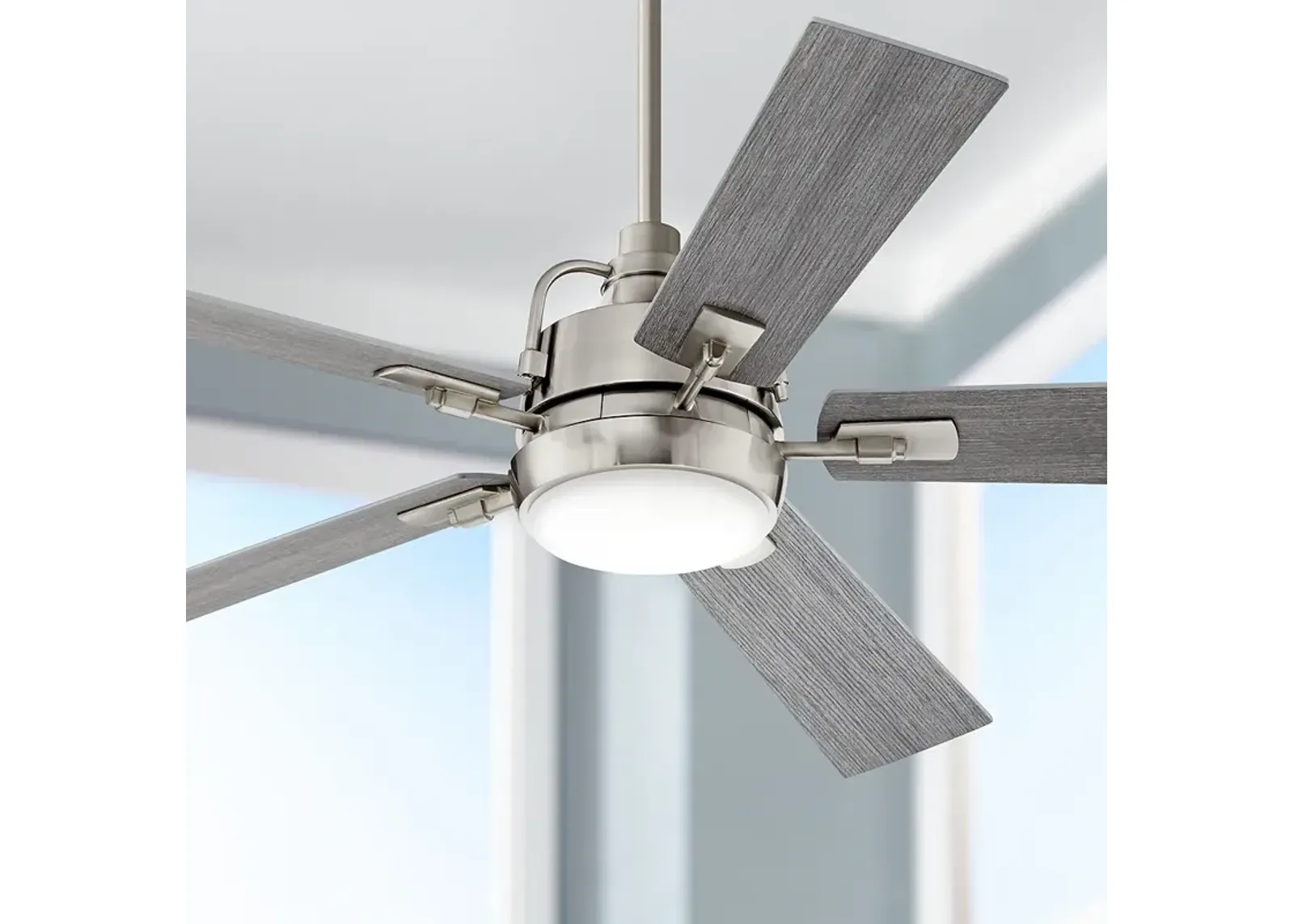 60" Casa Vieja Lemans Brushed Nickel LED Ceiling Fan with Remote