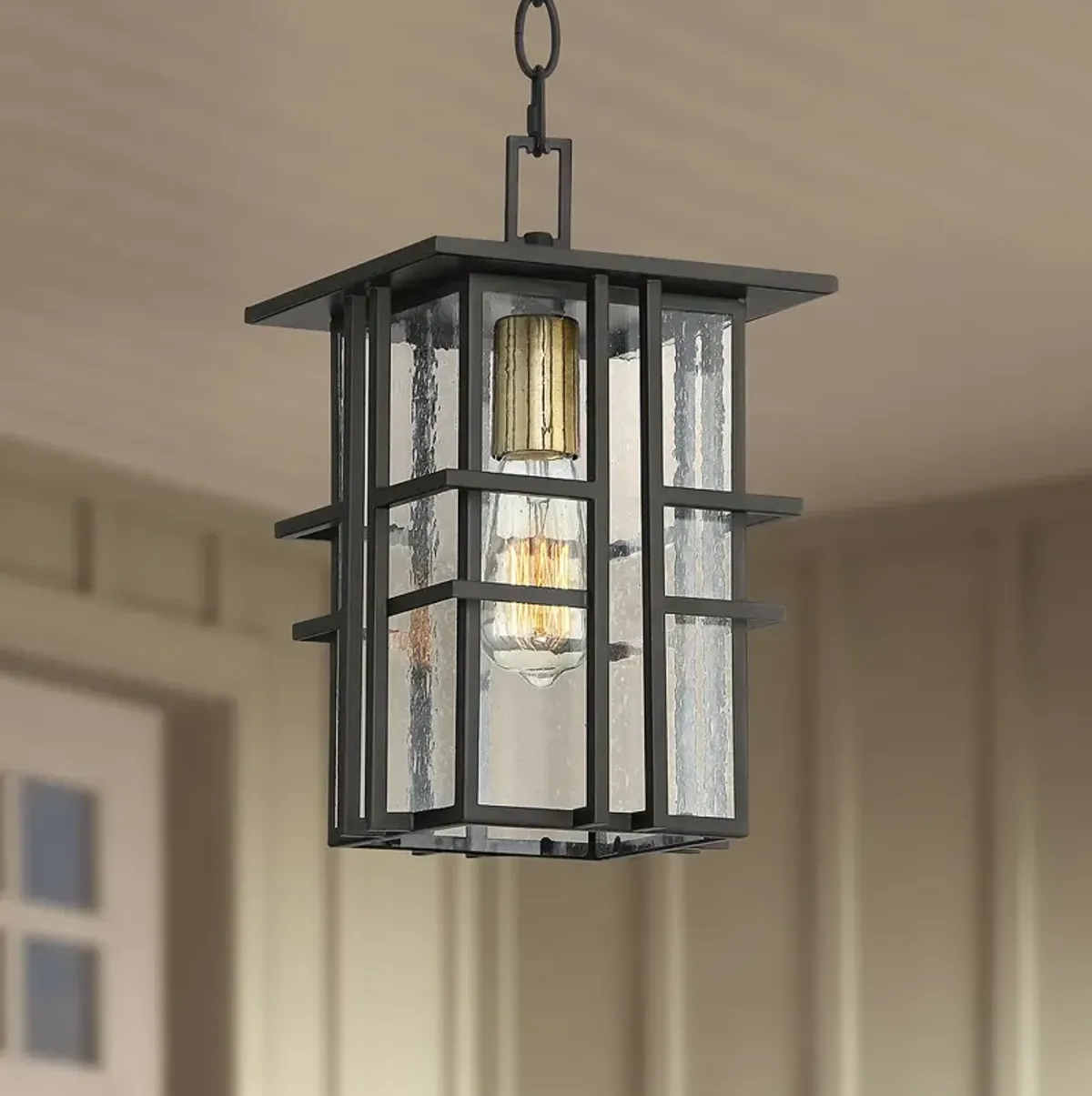 Possini Euro Arley 12 1/2" High Black Outdoor Hanging Light