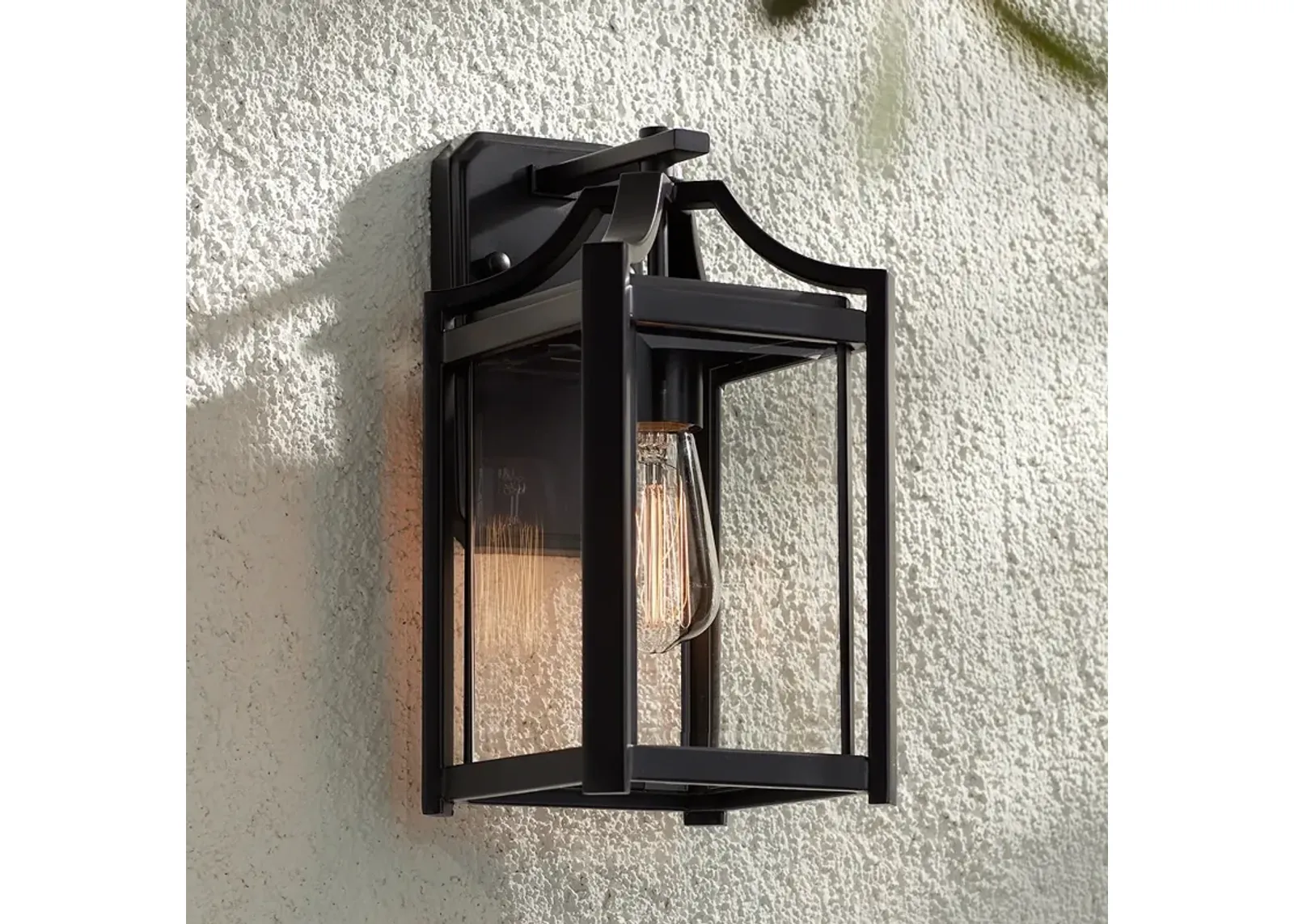 Franklin Iron Works Rockford 12 1/2" High Black Outdoor Wall Light