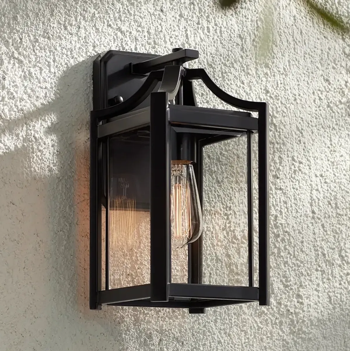 Franklin Iron Works Rockford 12 1/2" High Black Outdoor Wall Light