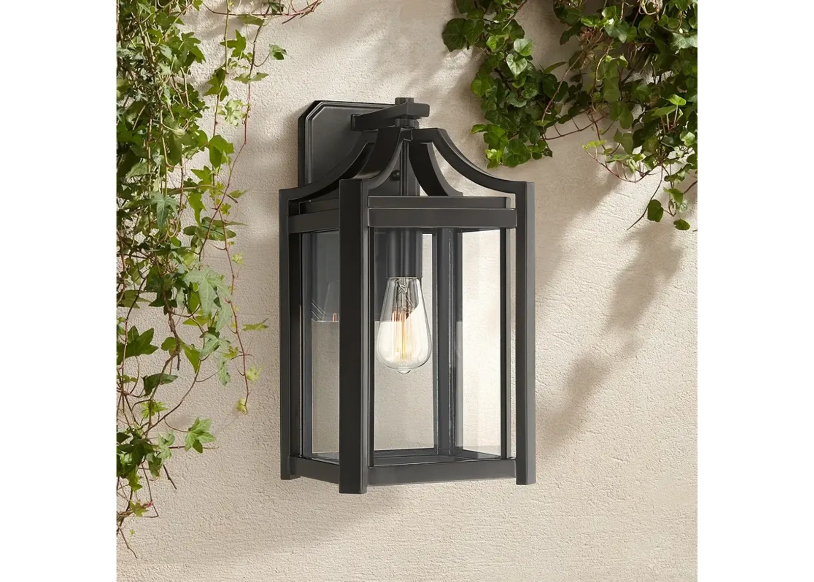 Franklin Iron Rockford 16 1/4" High Black Outdoor Wall Light