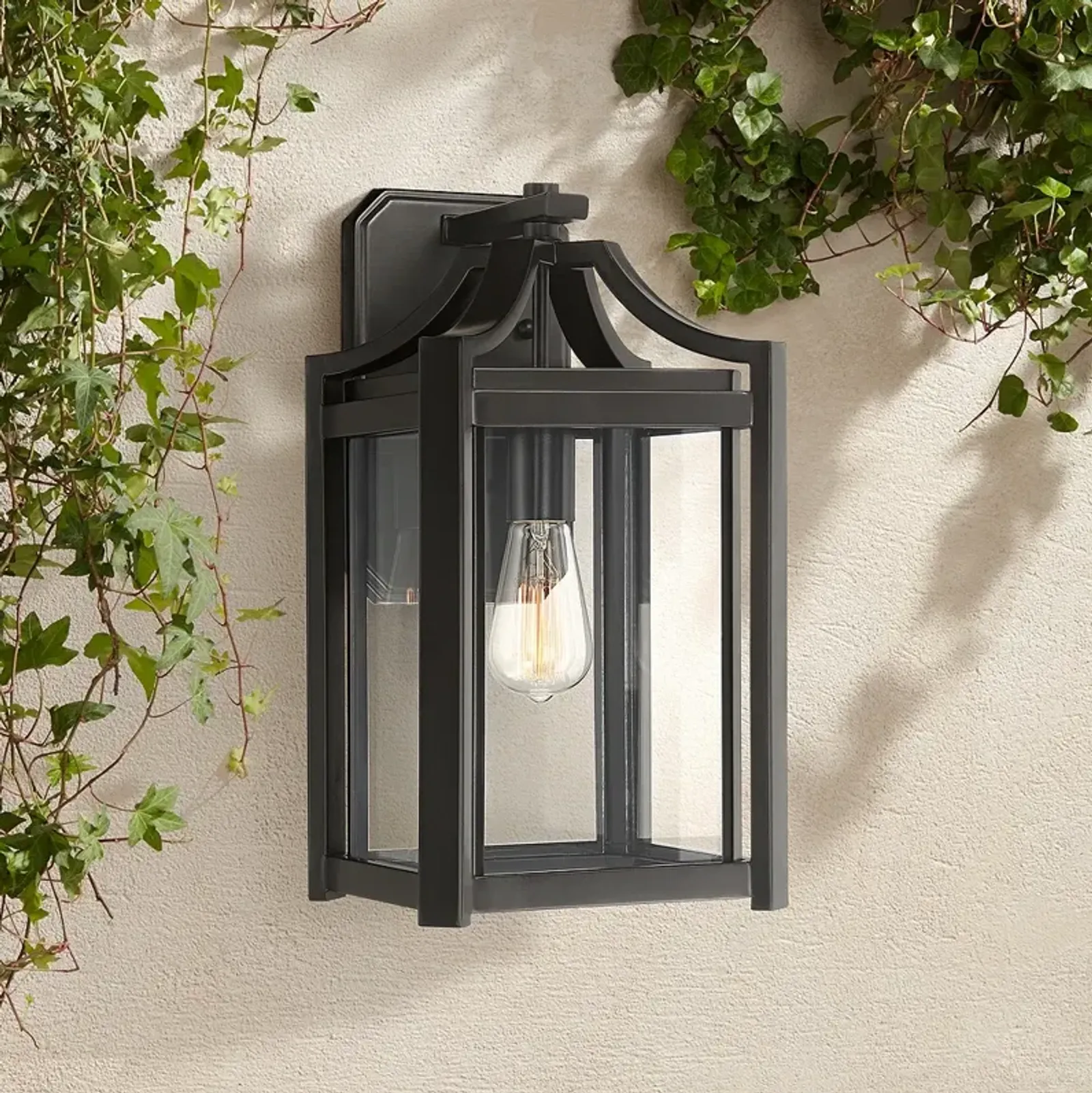 Franklin Iron Rockford 16 1/4" High Black Outdoor Wall Light