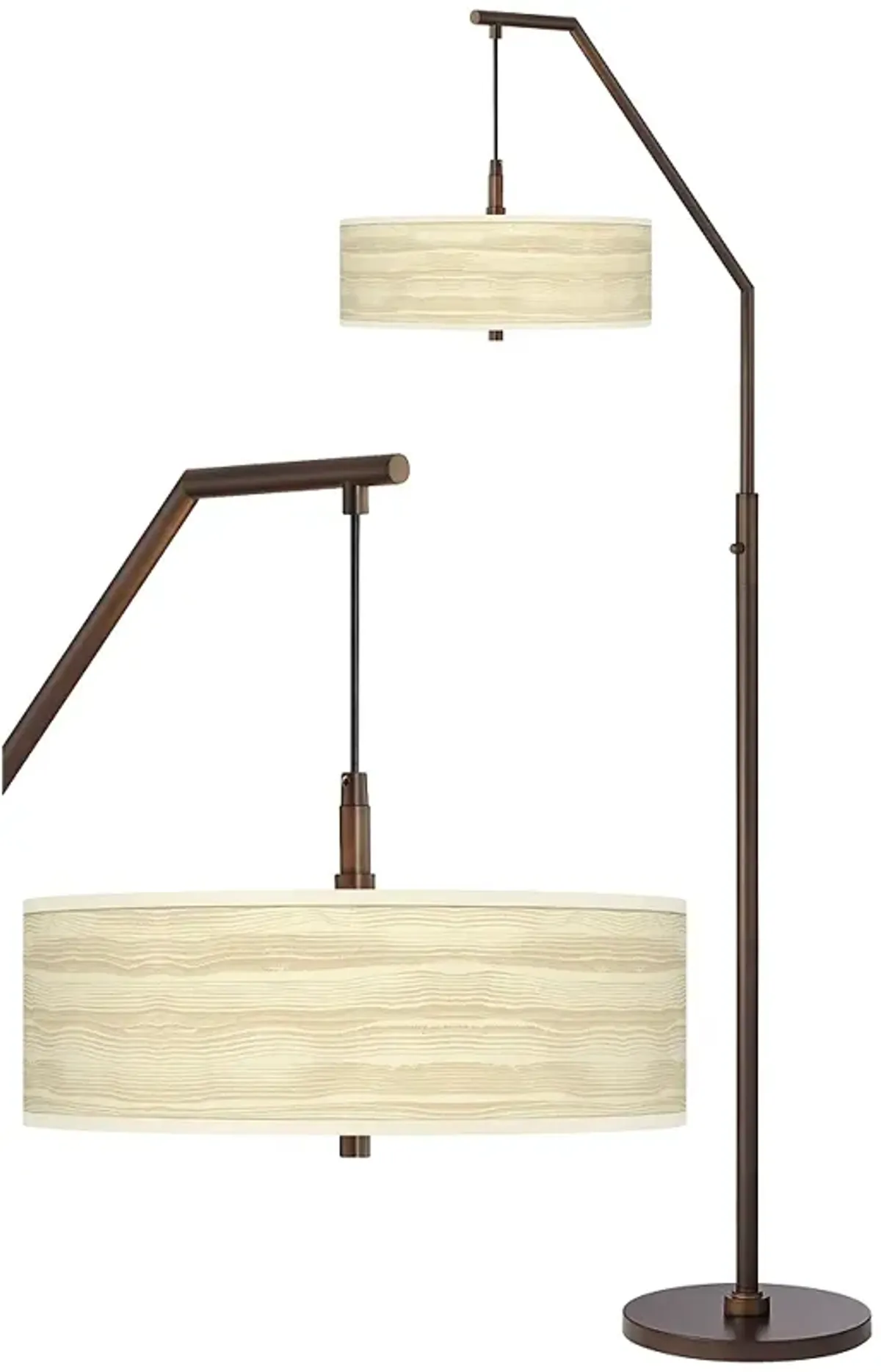 Birch Blonde Bronze Downbridge Arc Floor Lamp