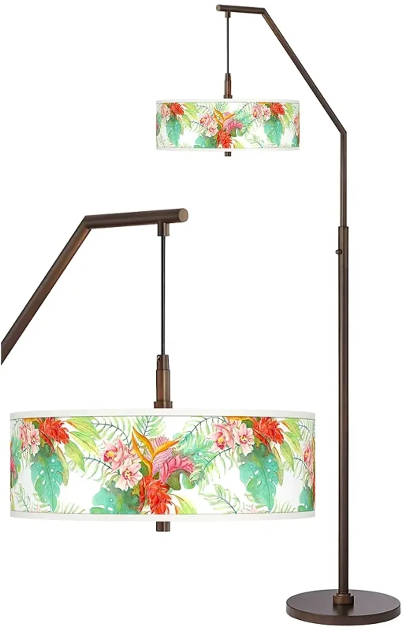 Island Floral Bronze Downbridge Arc Floor Lamp