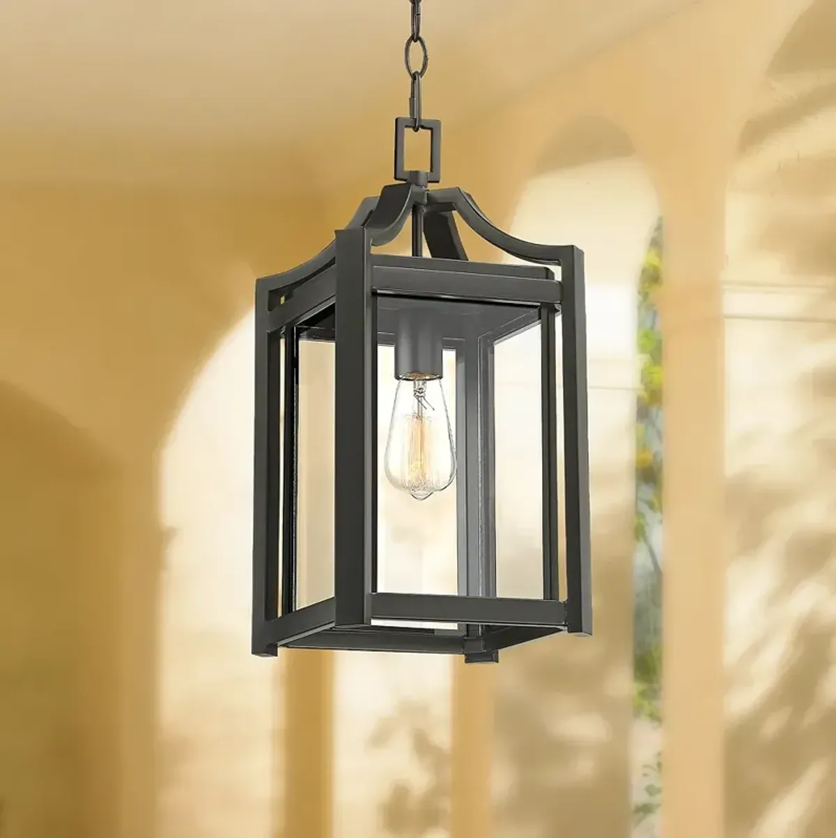 Franklin Iron Rockford 17 1/4" High Black Outdoor Hanging Light