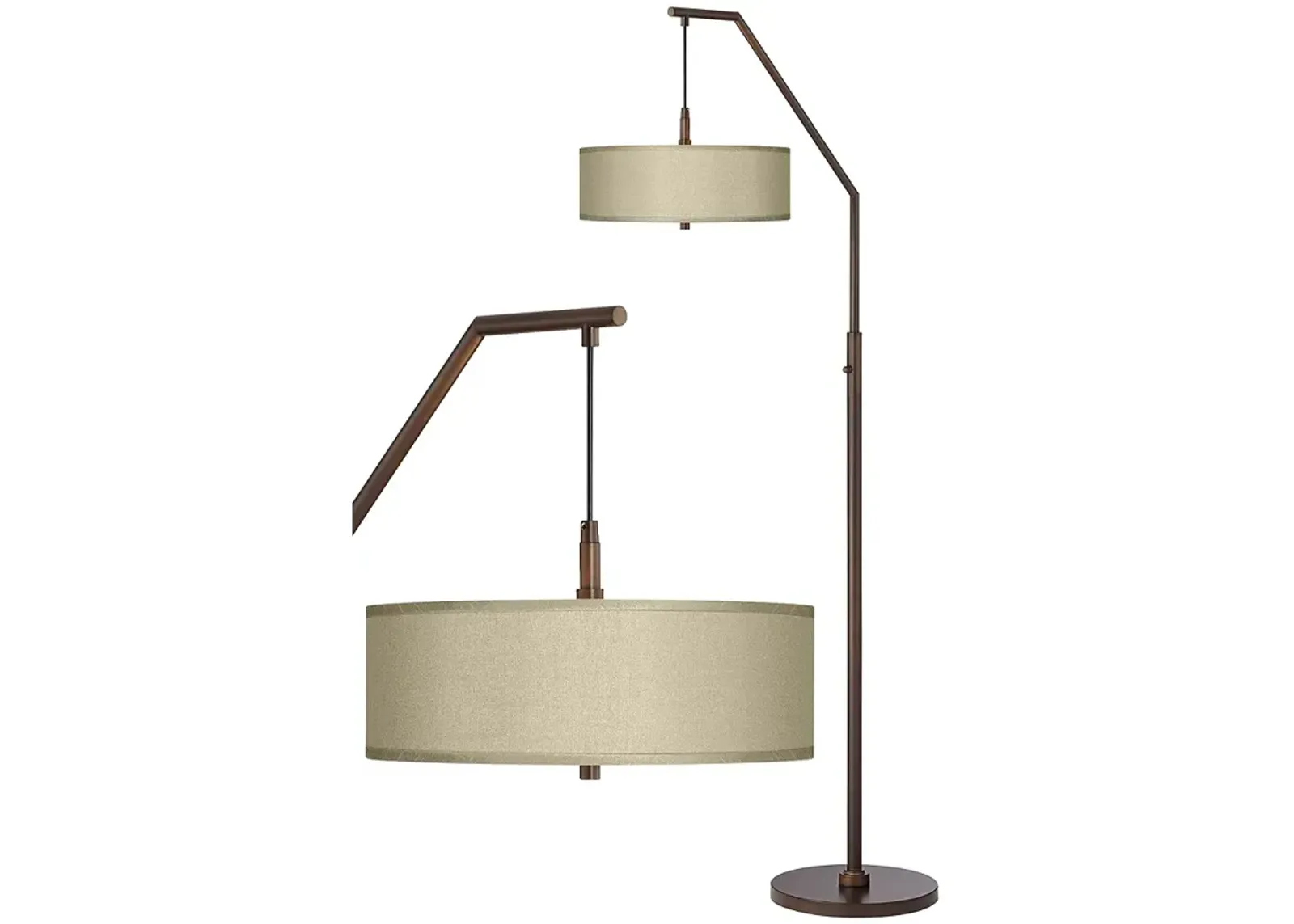 Possini Euro 71 1/2" Sesame Shade Bronze Downbridge Arc Floor Lamp