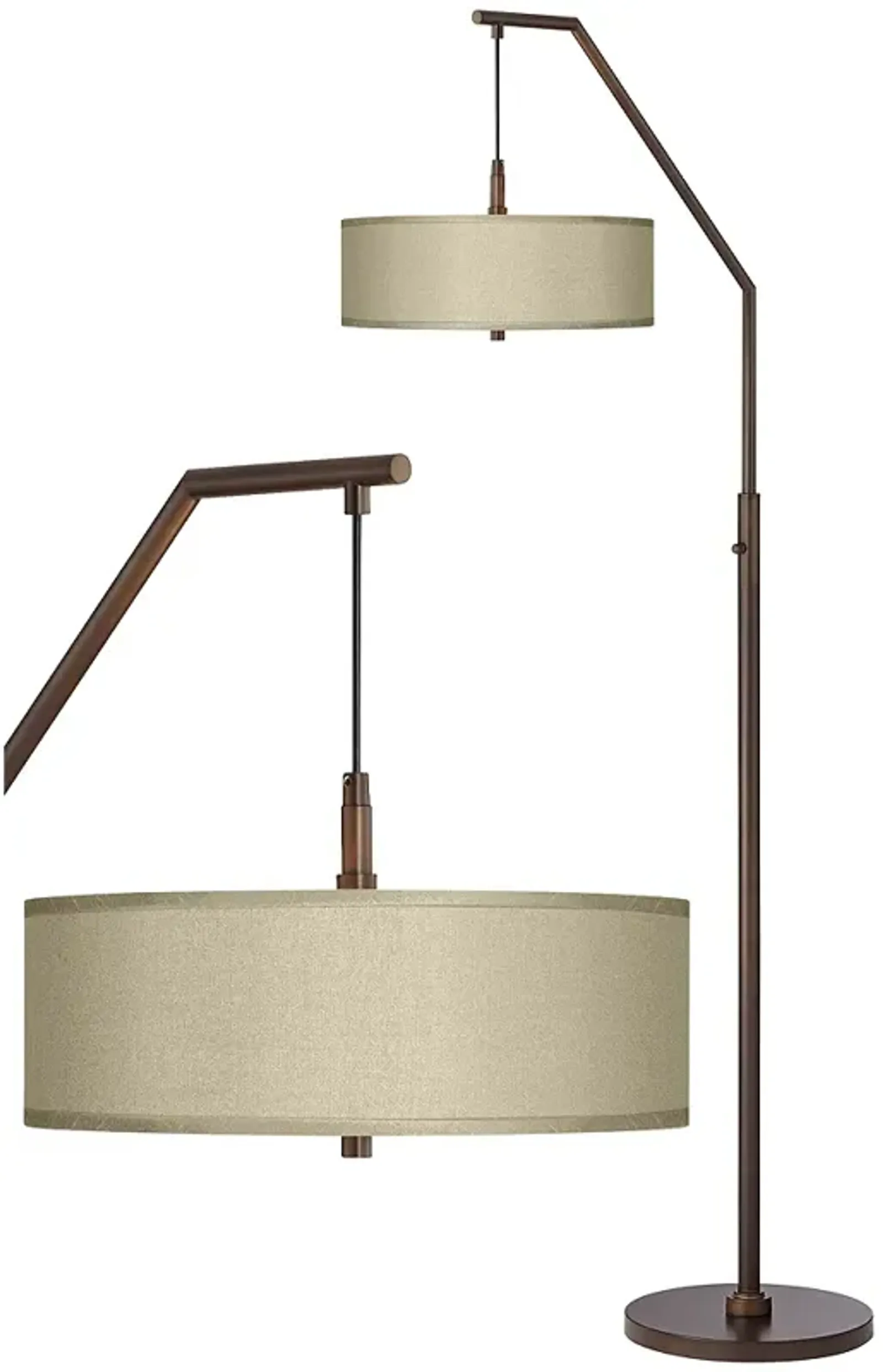 Possini Euro 71 1/2" Sesame Shade Bronze Downbridge Arc Floor Lamp