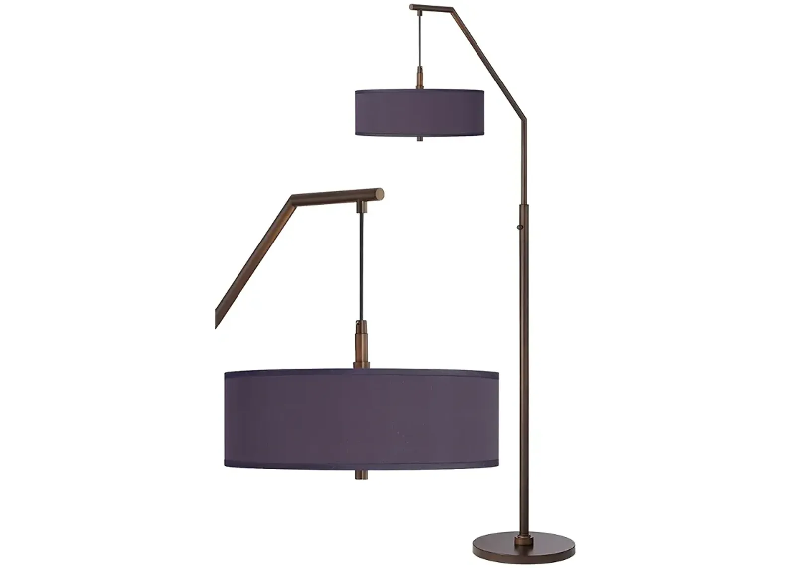 Possini Euro 71 1/2" Eggplant Purple Bronze Downbridge Arc Floor Lamp