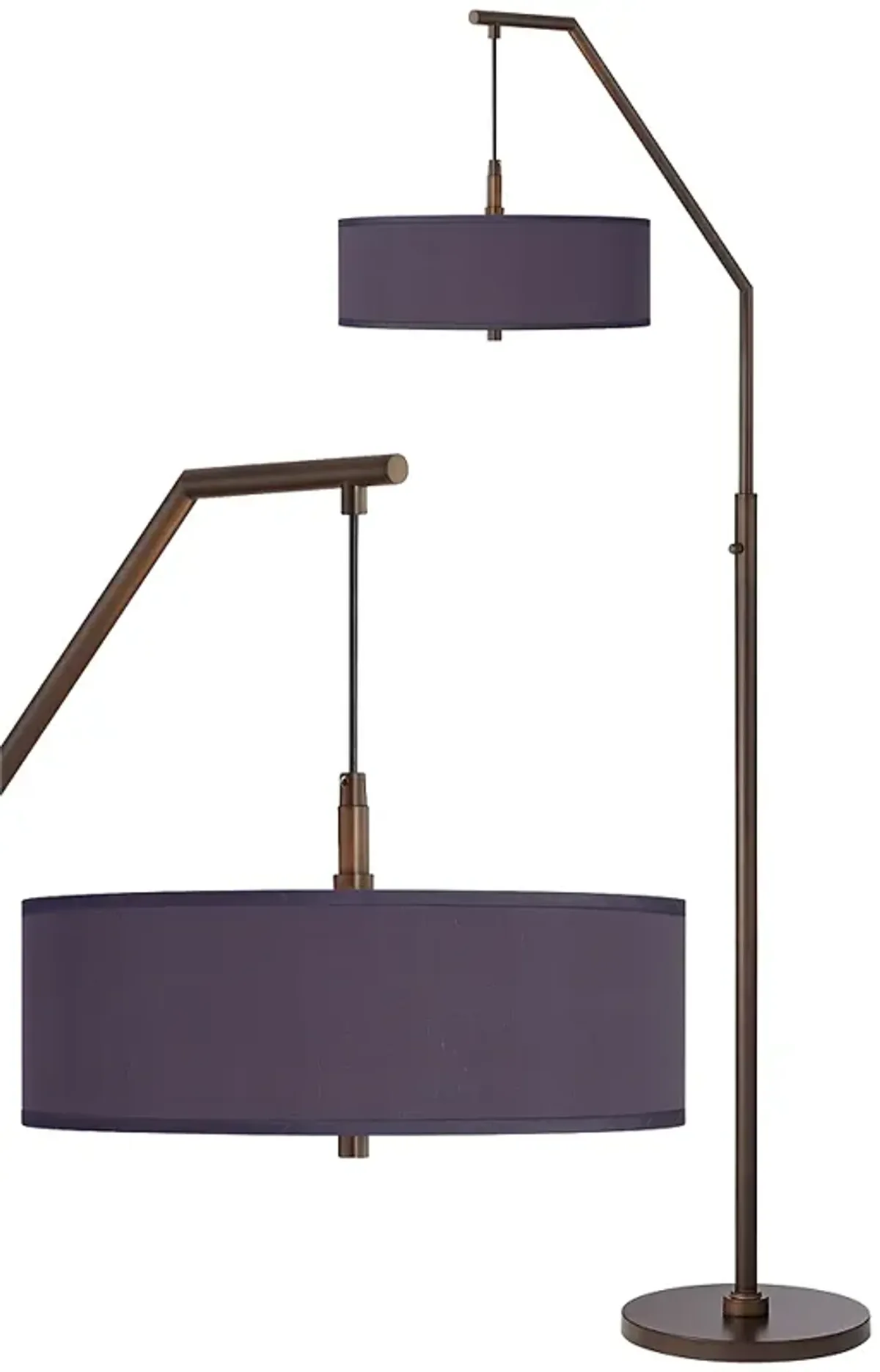 Possini Euro 71 1/2" Eggplant Purple Bronze Downbridge Arc Floor Lamp