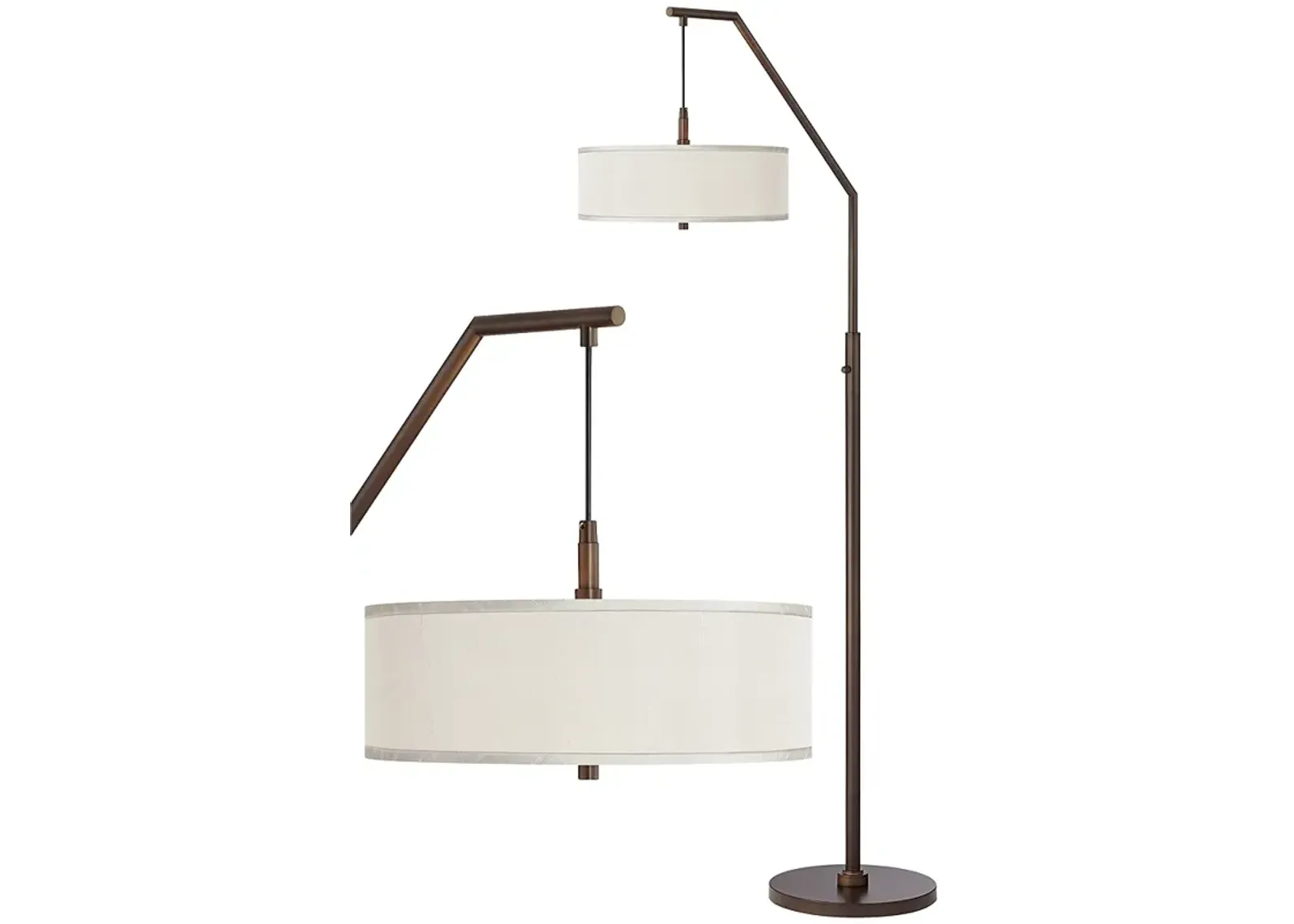 Possini Euro Downbridge 71 1/2" Bronze and Cream Modern Arc Floor Lamp