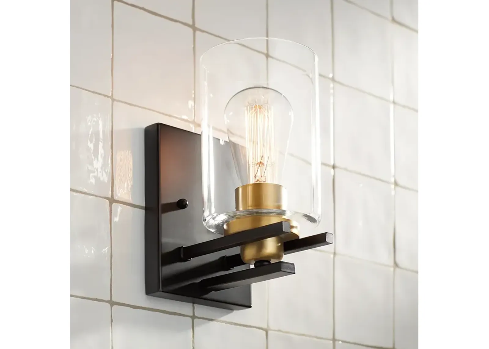 Possini Euro Demy 8 3/4" High Bronze and Gold Wall Sconce