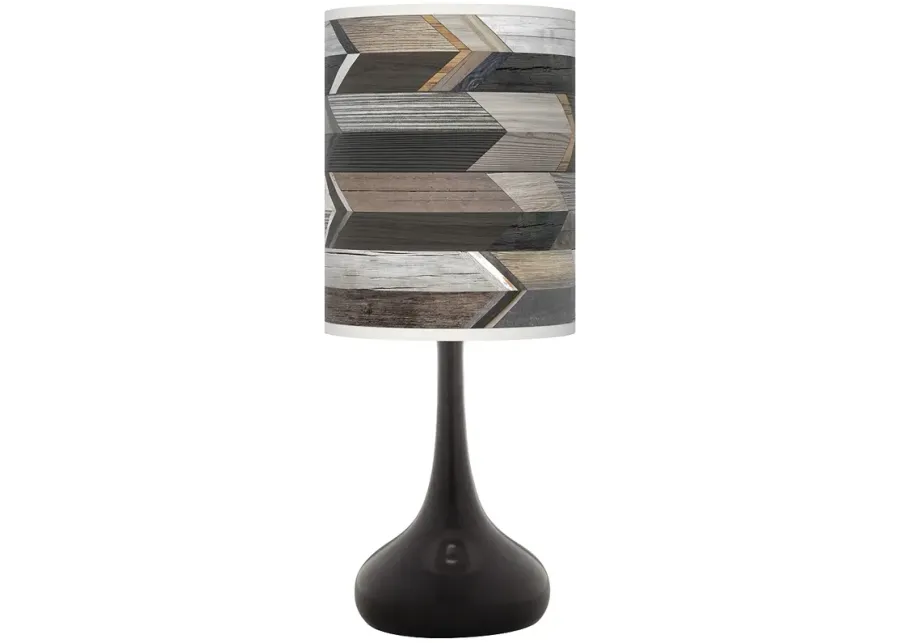 Woodwork Arrows Giclee Black Droplet Table Lamp