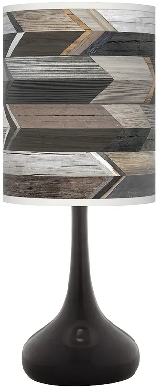 Woodwork Arrows Giclee Black Droplet Table Lamp