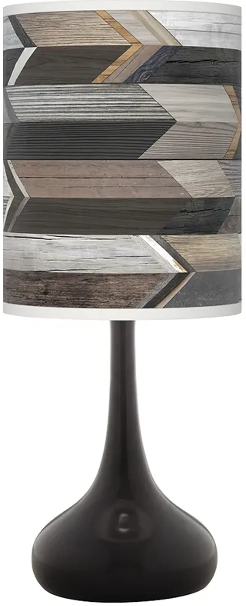 Woodwork Arrows Giclee Black Droplet Table Lamp