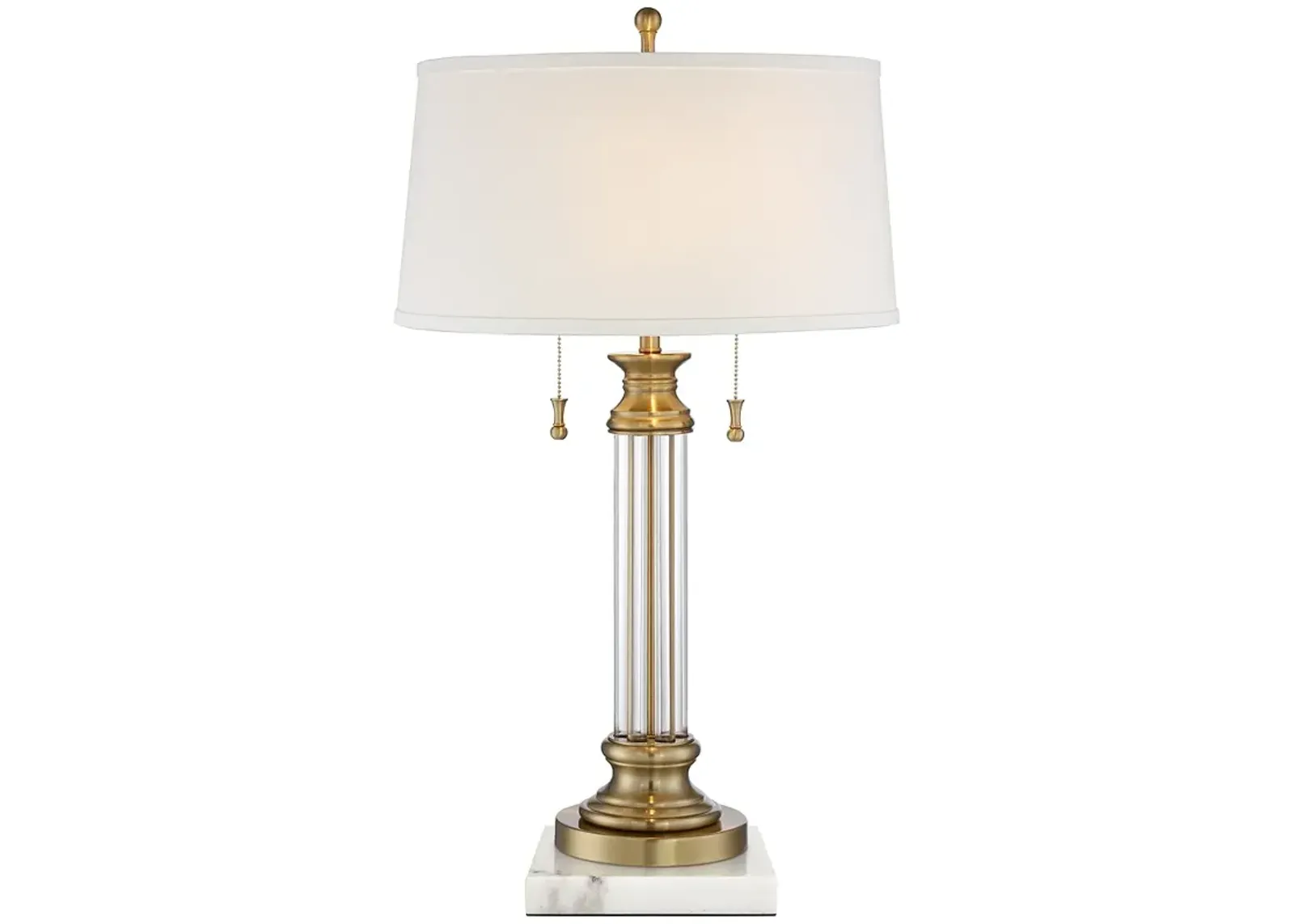 Vienna Full Spectrum Rolland 30" Crystal Lamp with Square White Marble