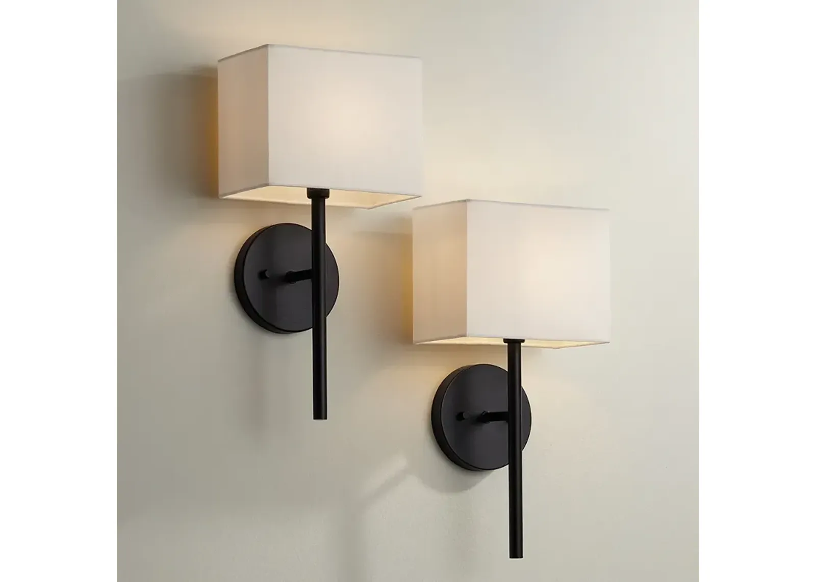 Possini Euro Favreau 16 1/4" High Black Wall Sconce Set of 2