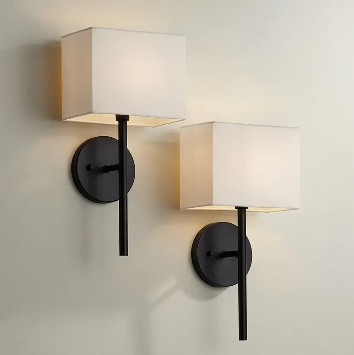 Possini Euro Favreau 16 1/4" High Black Wall Sconce Set of 2