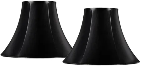 Black Faux Leather Set of 2 Bell Shades 7x16x12 (Spider)