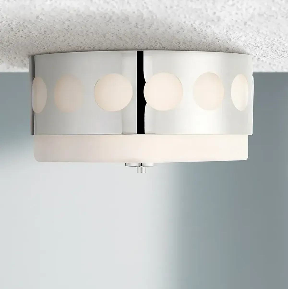 Crystorama Kirby 13 1/4" Wide Polished Nickel Ceiling Light