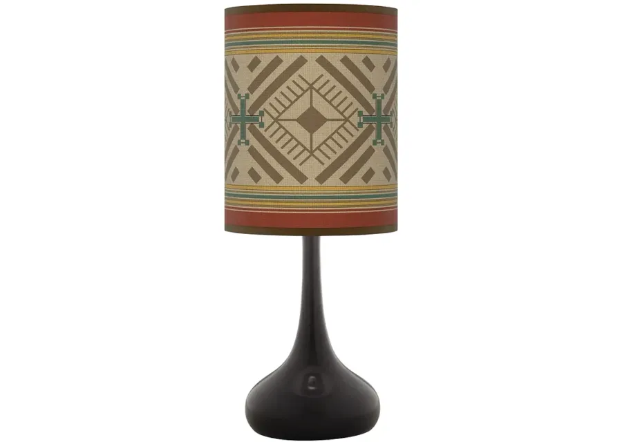 Desert Diamonds Giclee Black Droplet Table Lamp