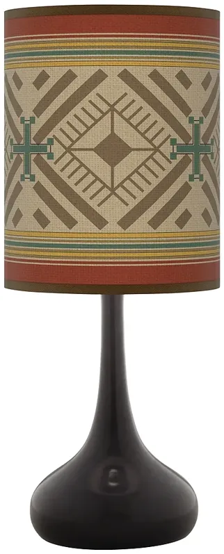 Desert Diamonds Giclee Black Droplet Table Lamp