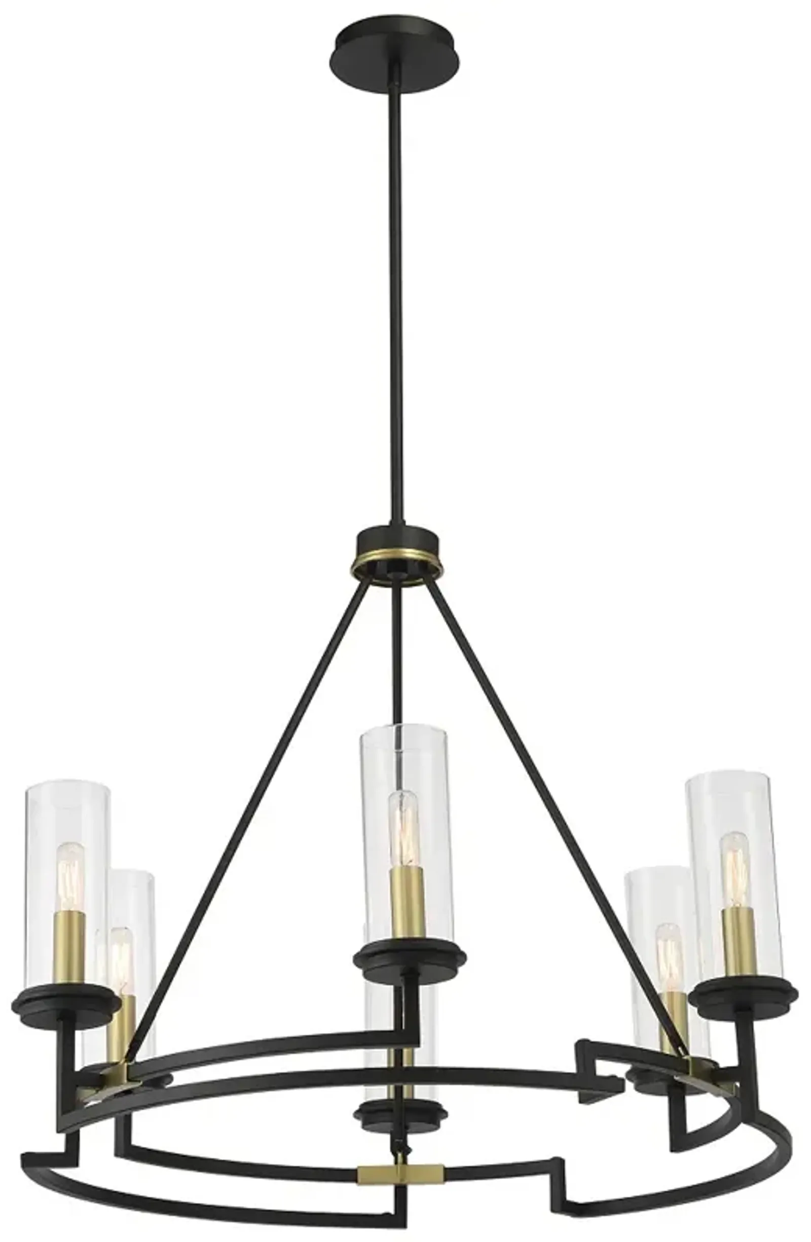 Minka-Lavery Hillstone 6-Light Black and Soft Brass Chandelier