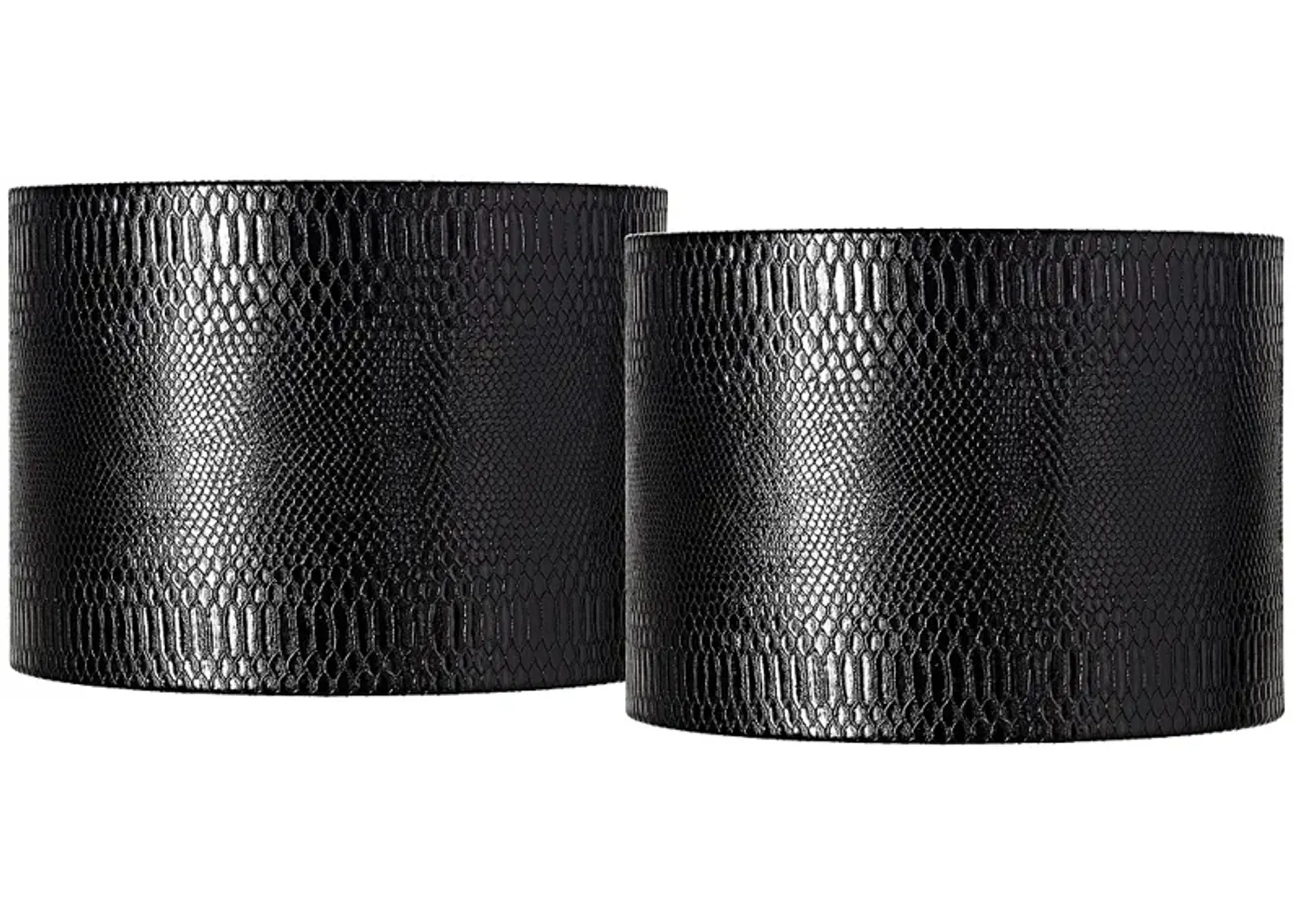 Reptile Print Black Set of 2 Drum Shades 15x15x11 (Spider)