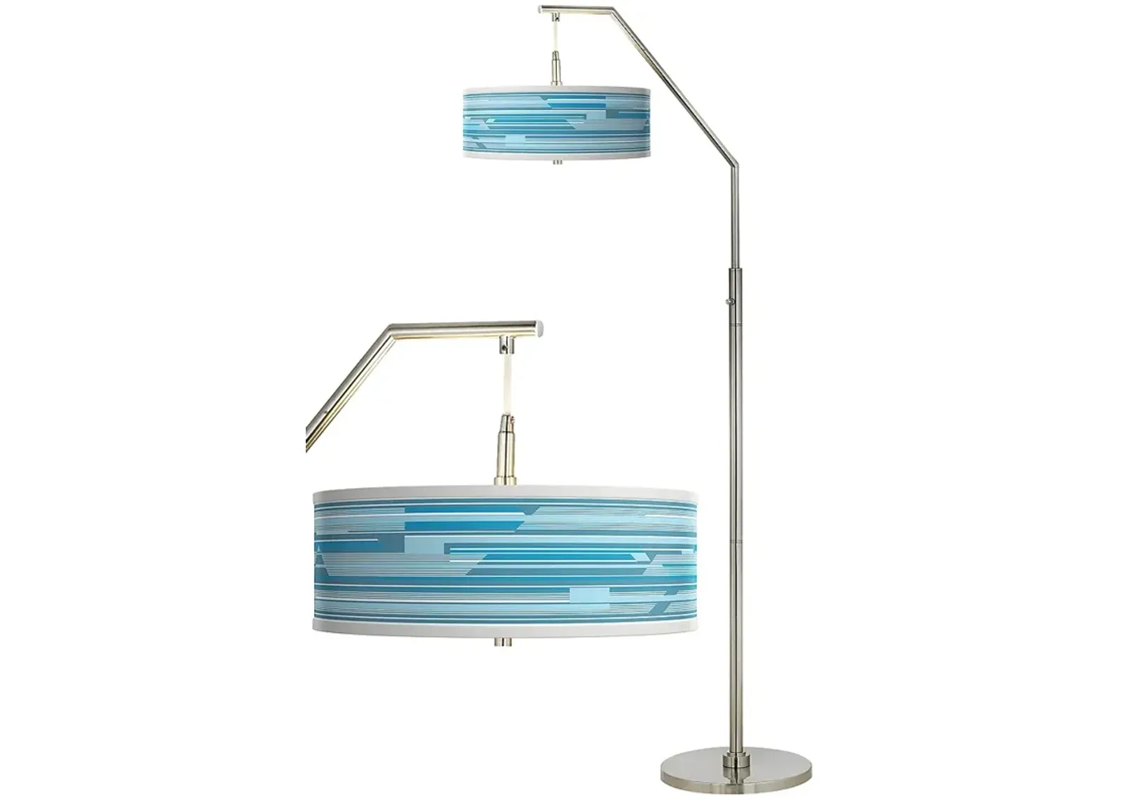 Urban Stripes Giclee Shade Arc Floor Lamp