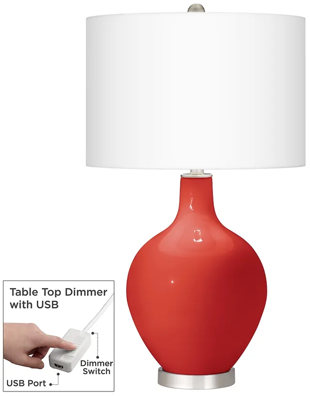 Cherry Tomato Ovo Table Lamp With Dimmer