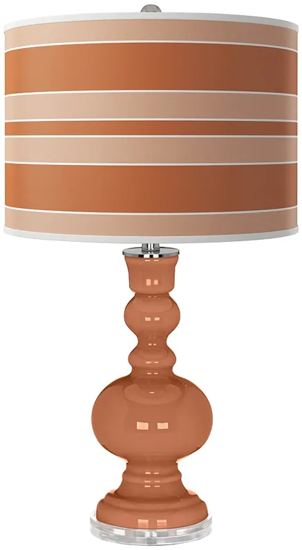 Baked Clay Bold Stripe Apothecary Table Lamp