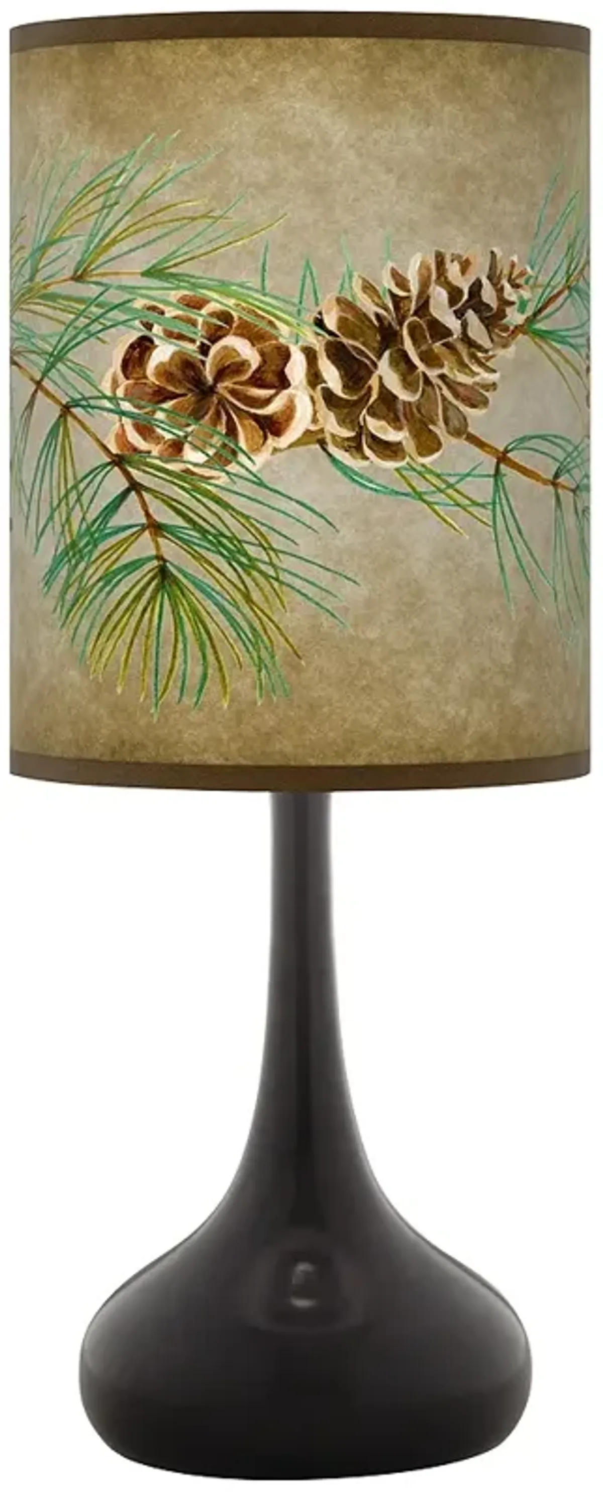 Cone Branch Giclee Black Droplet Table Lamp