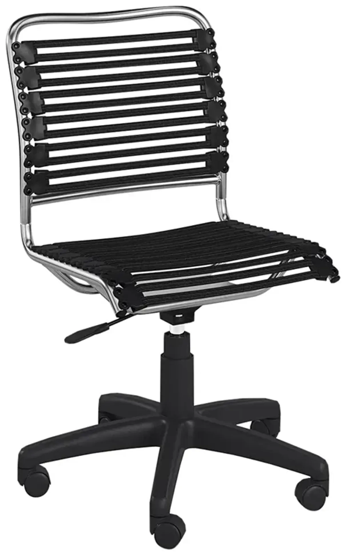 Allison Black and Aluminum Swivel Low Back Office Chair