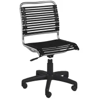 Allison Black and Aluminum Swivel Low Back Office Chair