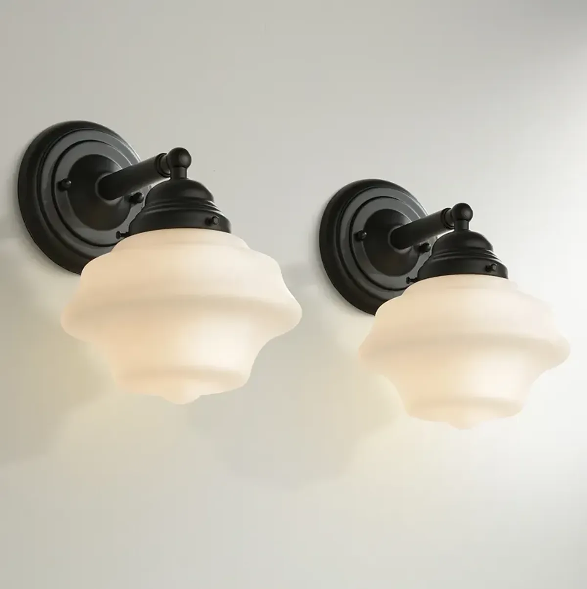 Possini Euro Astrid 10 1/4" High Schoolhouse Wall Sconces Set of 2