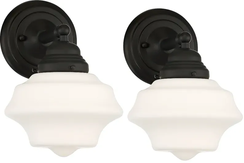 Possini Euro Astrid 10 1/4" High Schoolhouse Wall Sconces Set of 2