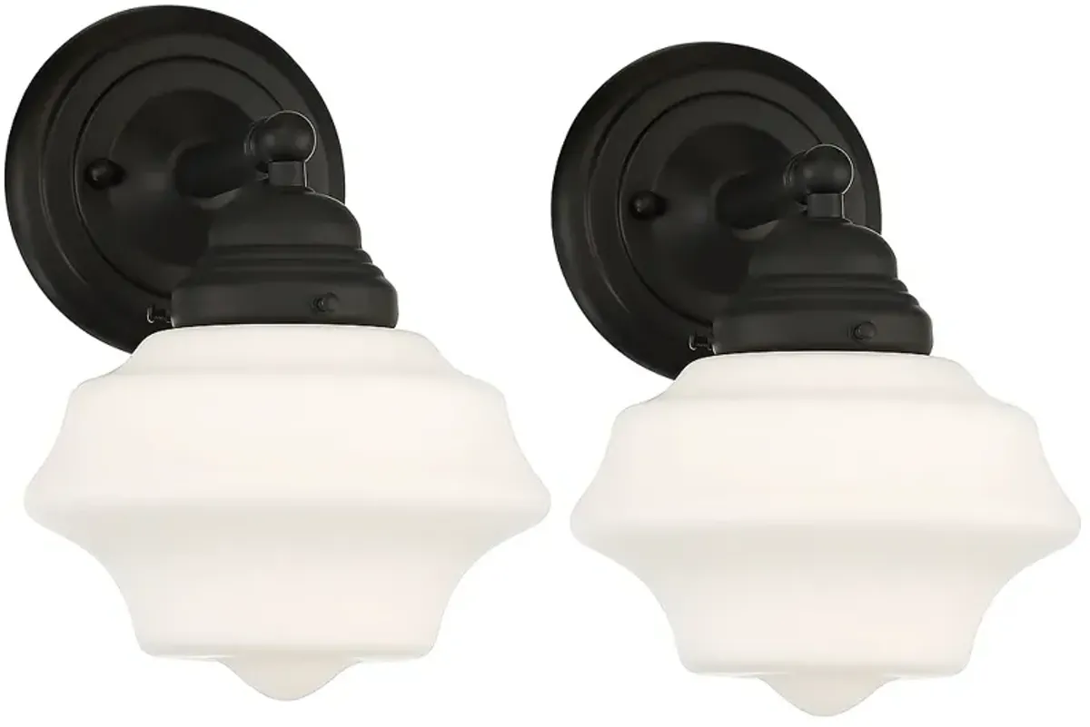 Possini Euro Astrid 10 1/4" High Schoolhouse Wall Sconces Set of 2