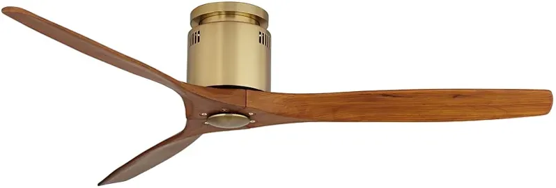 52" Windspun Brass-Walnut DC Hugger Ceiling Fan with Remote