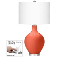Daring Orange Ovo Table Lamp With Dimmer