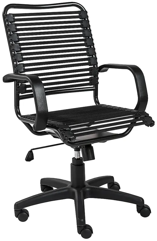 Allison Black and Steel Swivel High Back Office Chair