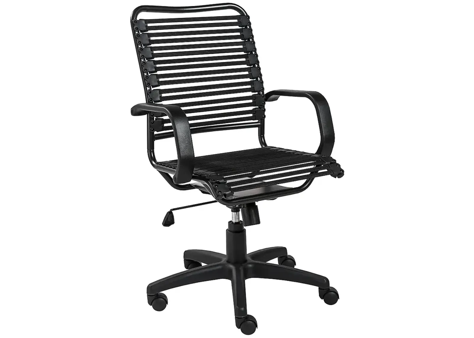 Allison Black and Steel Swivel High Back Office Chair