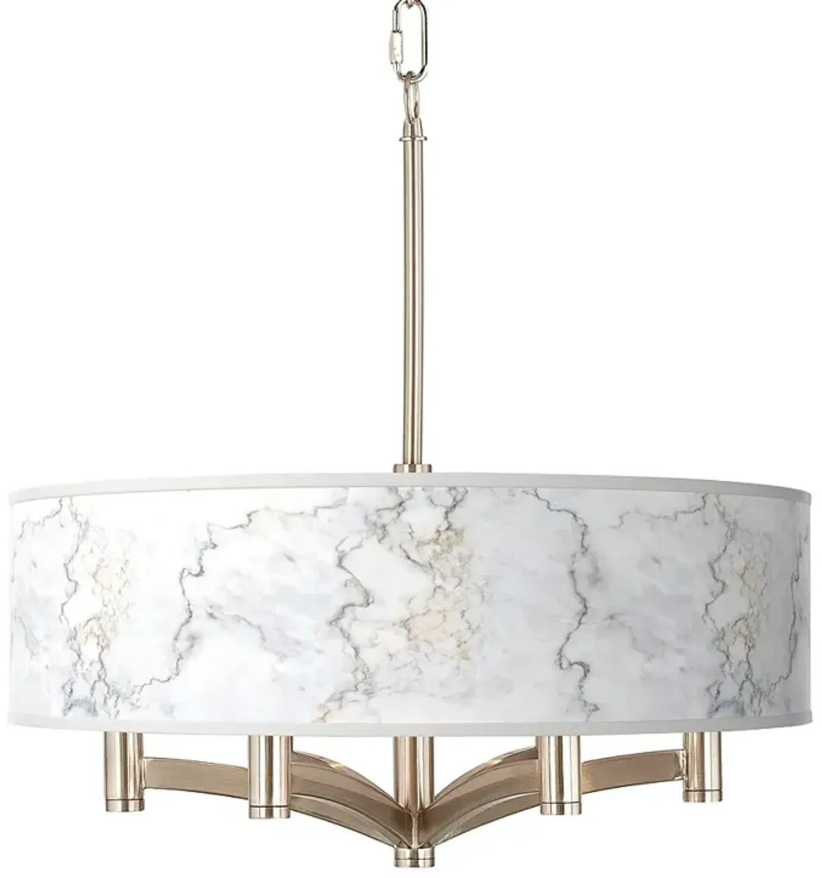 Marble Glow Ava 6-Light Nickel Pendant Chandelier