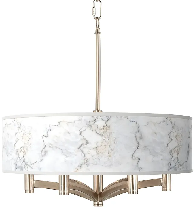 Marble Glow Ava 6-Light Nickel Pendant Chandelier