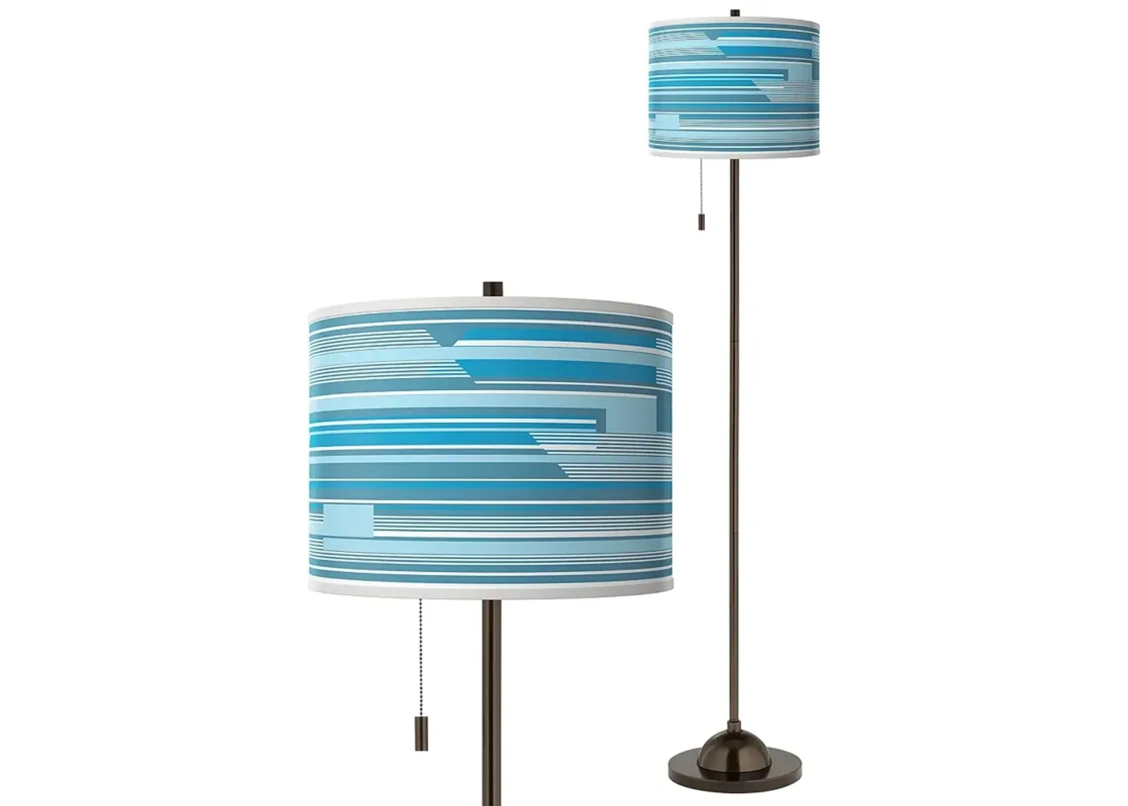 Urban Stripes Giclee Glow Bronze Club Floor Lamp