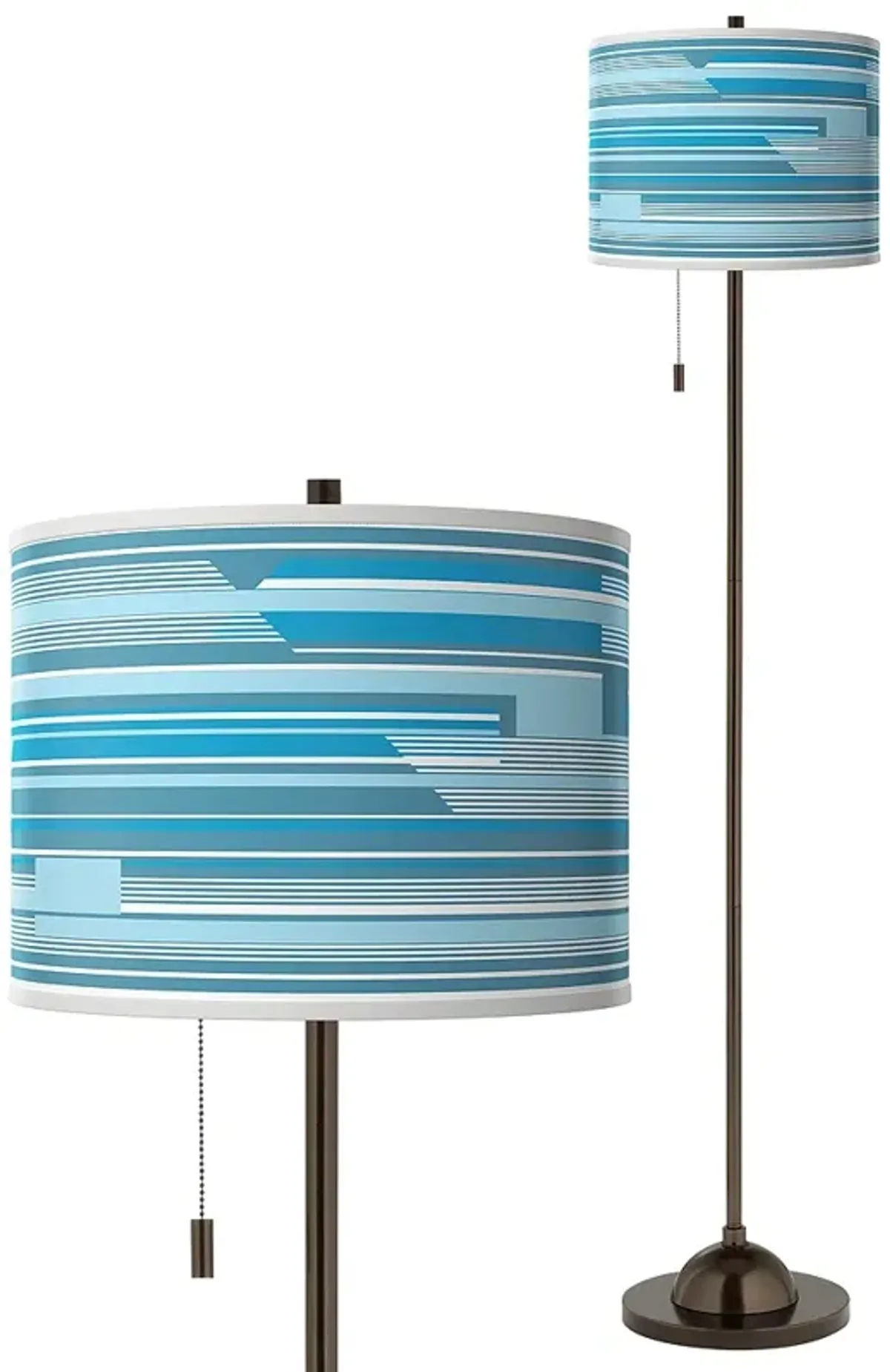 Urban Stripes Giclee Glow Bronze Club Floor Lamp